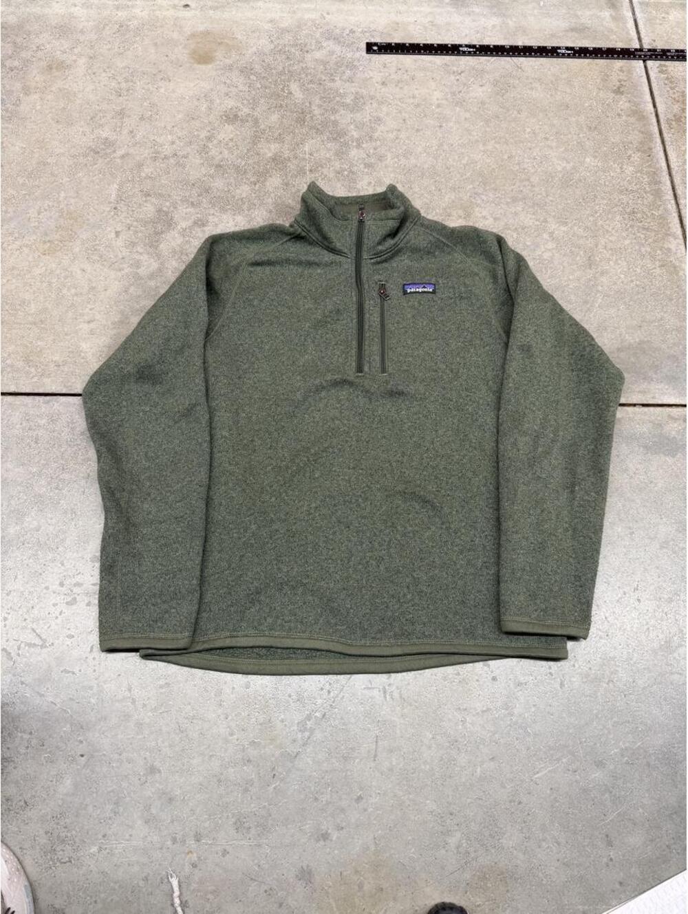 vintage patagonia better sweater olive green quarter zip fleece jacket medium